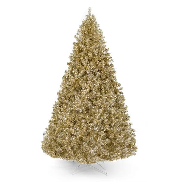 Best Choice Products 6ft Artificial Tinsel Christmas Tree w/ 1,477 Branch Tips - Champagne Gold -... | Walmart (US)