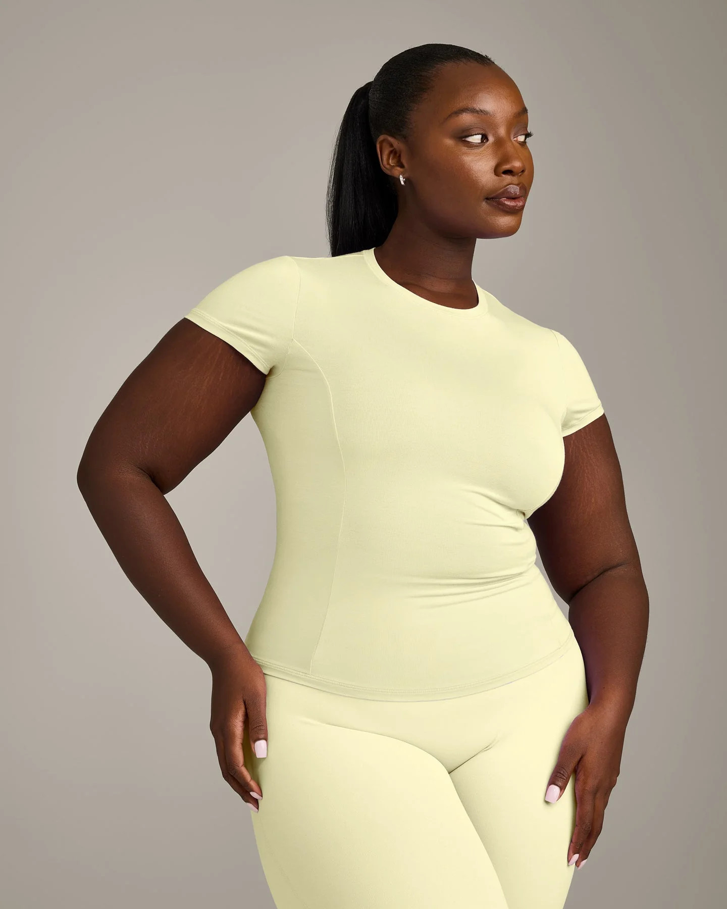 Mellow\u2122 Motion Crew Neck Top | Pastel Yellow | Oner Active (UK / US)