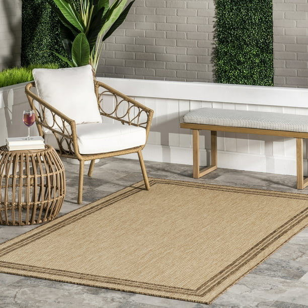 nuLOOM Rasha Classic Border Indoor/Outdoor Area Rug, 5' x 8', Beige | Walmart (US)