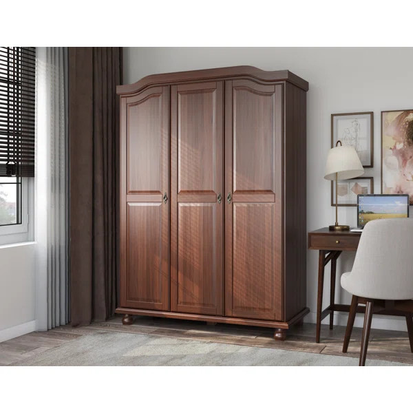 Kyle 100% Solid Wood 3-door Wardrobe Armoire | Wayfair North America