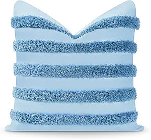Hofdeco Premium Coastal Hampton Style Patio Tufted Indoor Outdoor Throw Pillow Cover Only, 18"x18... | Amazon (US)