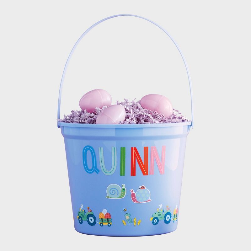 7.5"x9.5" Round Plastic Decorative Easter Bucket with Stickers - Spritz™ | Target