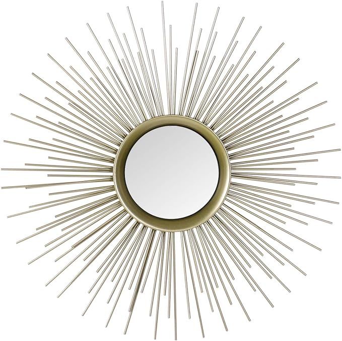 Adeco Home Collection Sunburst Mirror, Classic Metal Decorative Champagne Wall Mirror - 25.2 x 25... | Amazon (US)