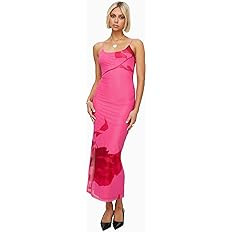 Princess Polly Women's Knox Maxi Dress Hot Pink Floral | Amazon (US)