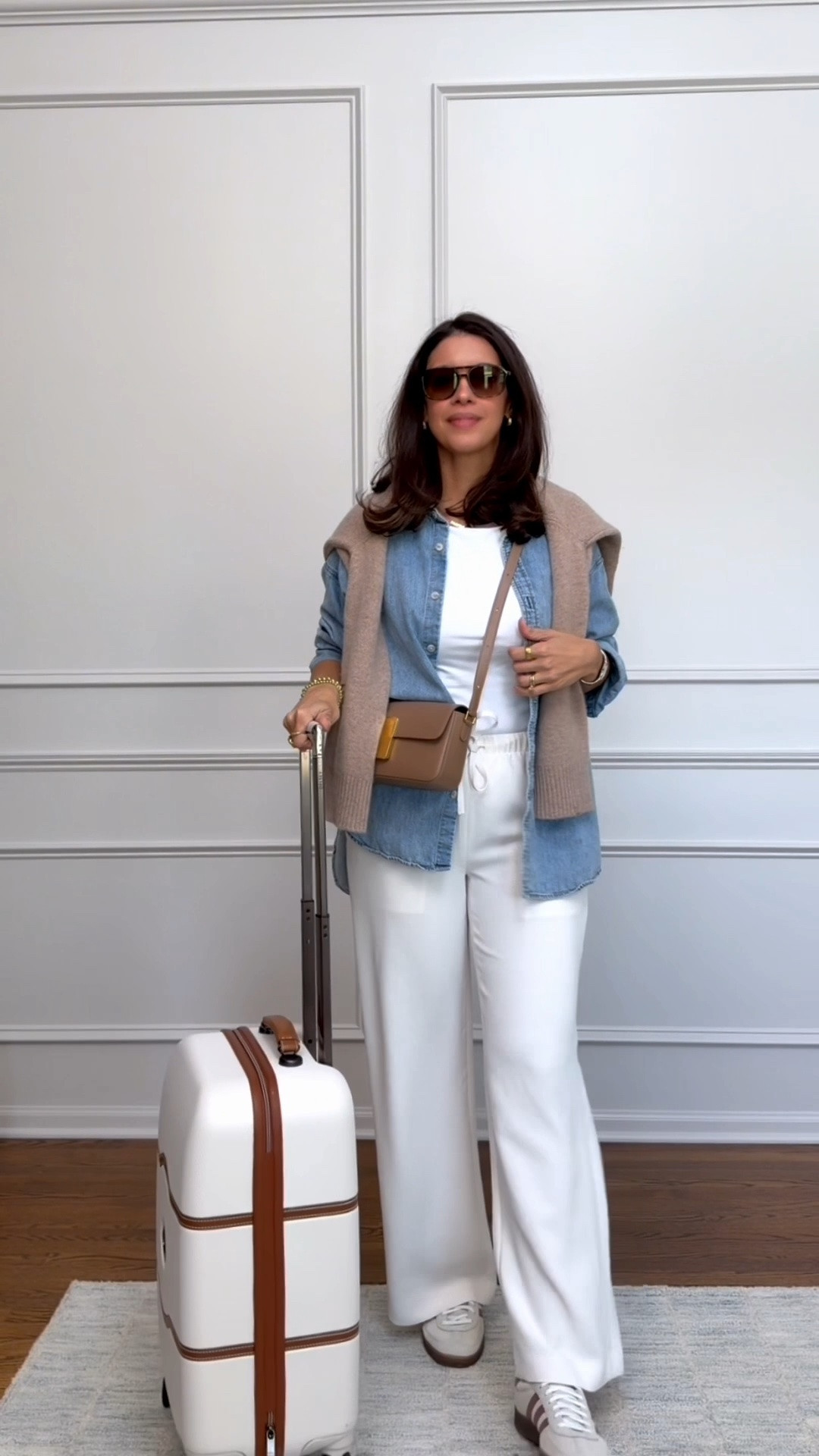 End of summer travel outfit 
Love this look, with this base you can create so many different looks in your trip. 
I also linked a similar pair of pants from Amazon! 
Sizing:
Pants size small
Denim shirt size XS
Top size small
Sweater size Small

#LTKgrwm #LTKSeasonal #LTKTravel