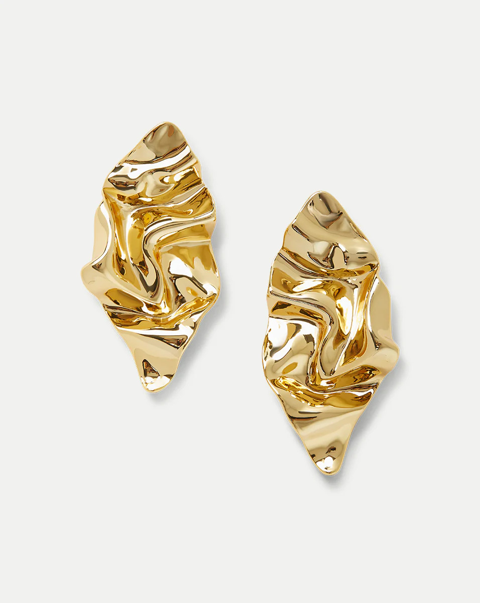 Crumpled Gold Earrings | Veronica Beard