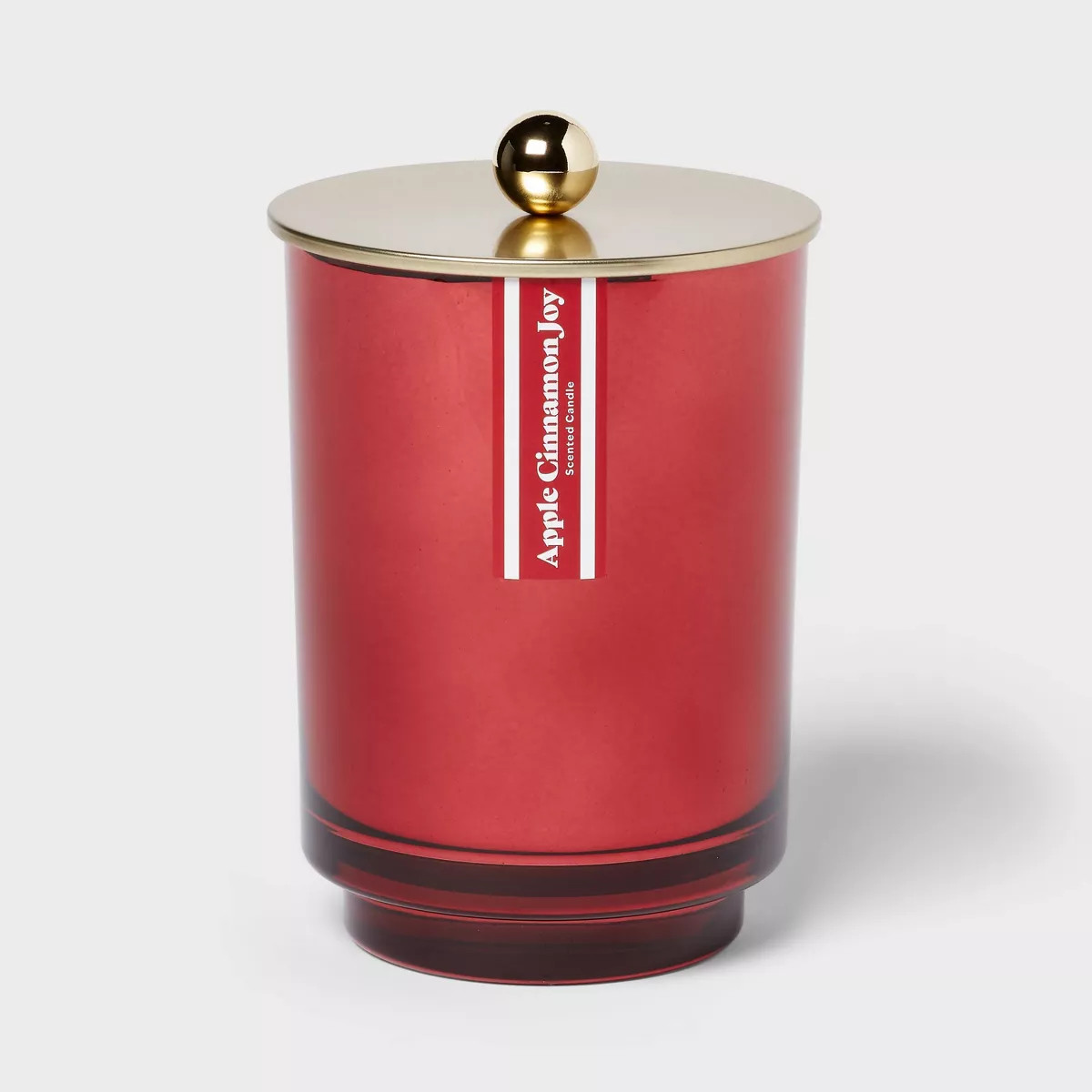 2 Wick Lidded Glass Candle Apple Cinnamon Joy 18oz Dark Red - Threshold™ | Target