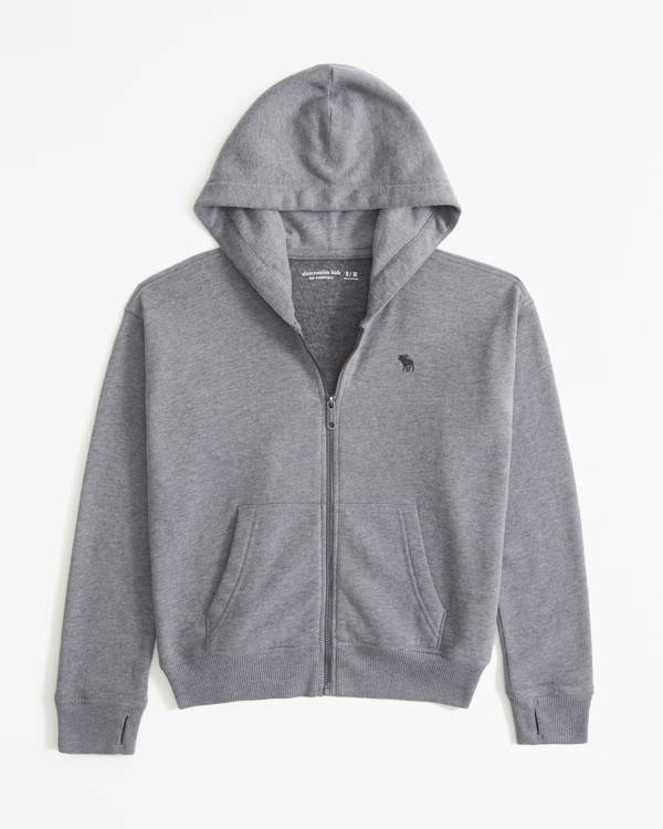 boys essential icon full-zip hoodie | boys tops | Abercrombie.com | Abercrombie & Fitch (US)