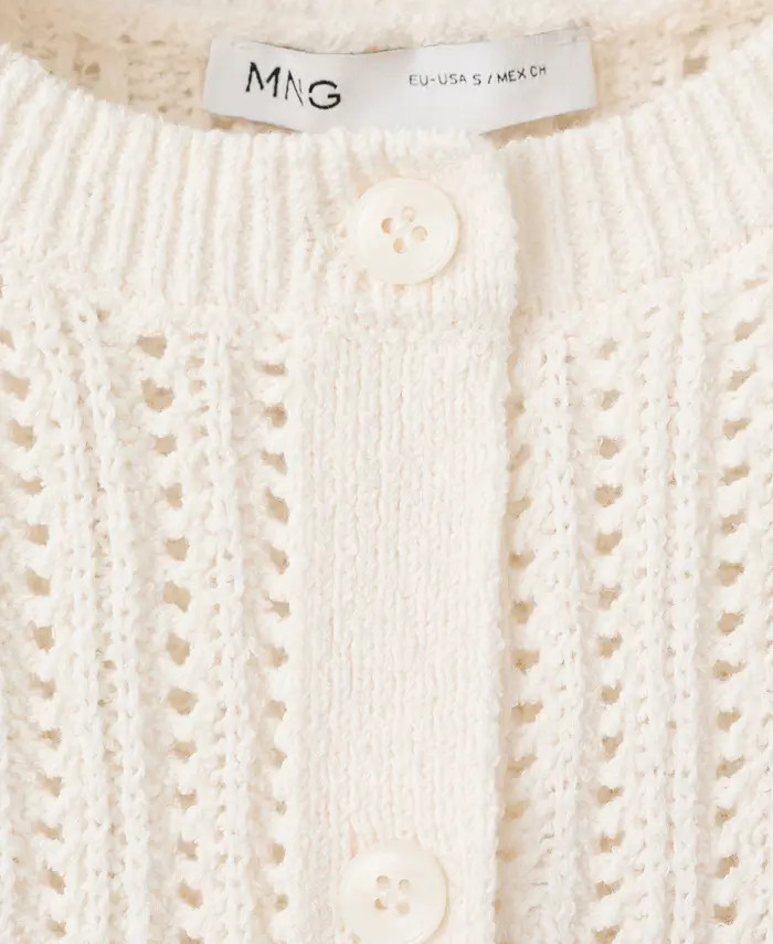 MANGO Open Stitch Short Sleeve Cardigan | Nordstrom | Nordstrom