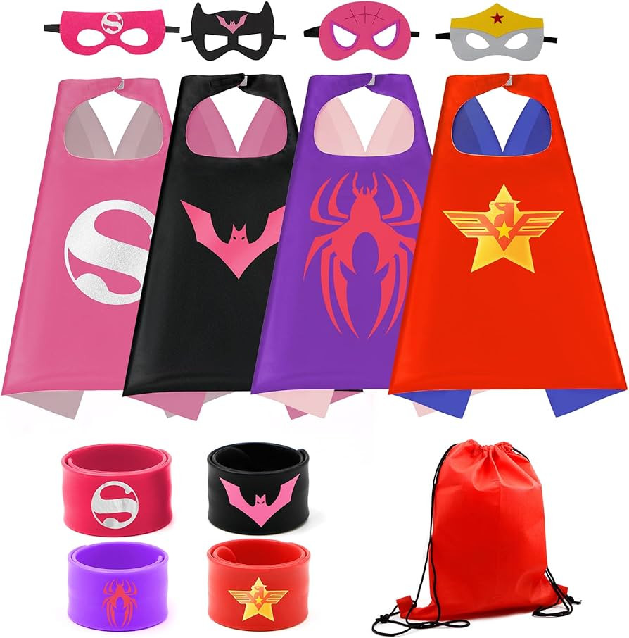 COTATERO Kids Superhero Capes Set Costume with Wristbands Toys for Birthday Party Christmas Gift ... | Amazon (US)