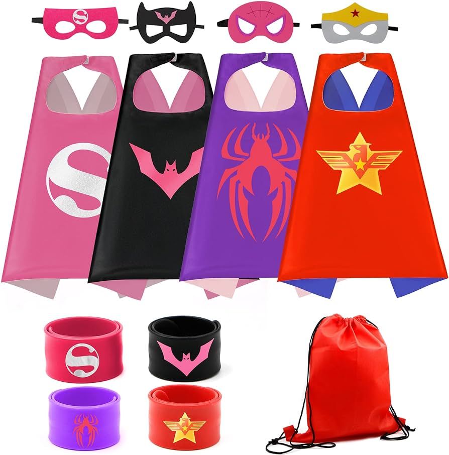 COTATERO Kids Superhero Capes Set Costume with Wristbands Toys for Birthday Party Christmas Gift ... | Amazon (US)