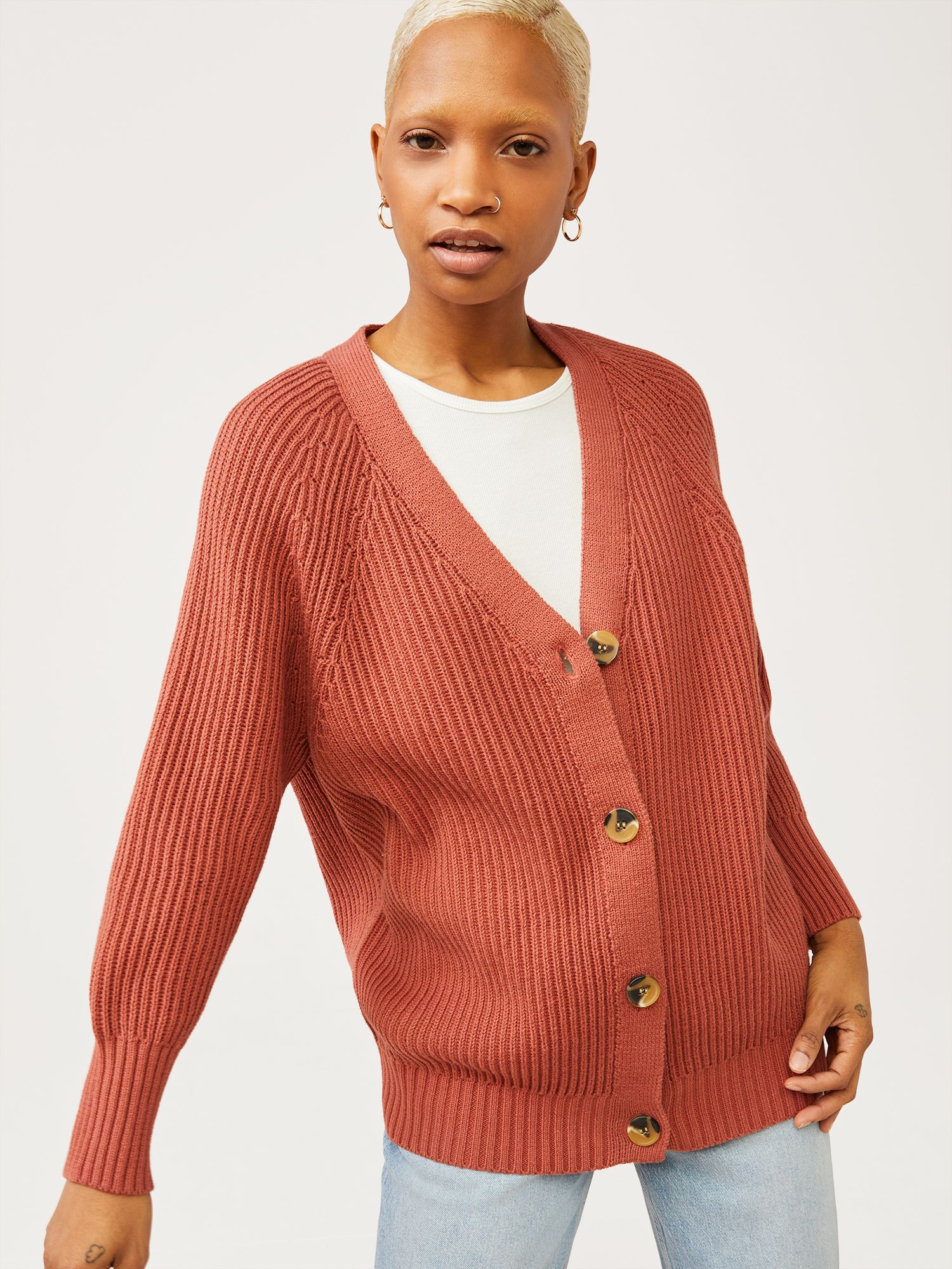 Free Assembly Women's V-Neck Cardigan Sweater | Walmart (US)