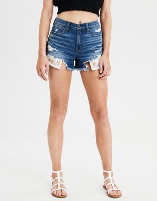 High-Waisted Denim Festival Midi Short | American Eagle Outfitters (US & CA)