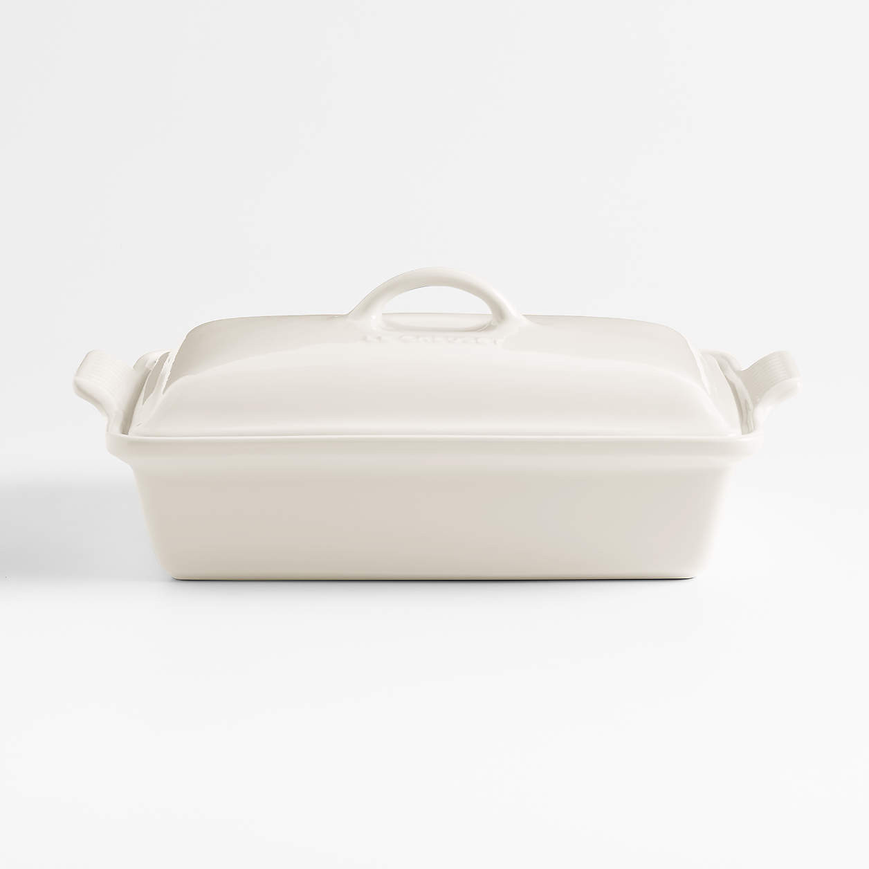 Le Creuset Heritage Covered Rectangular Stoneware Cream Ceramic Baking Dish with Lid + Reviews | ... | Crate & Barrel