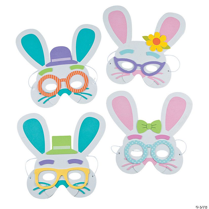 Easter Bunny Mask Foam Craft Kit - Makes 12 | Oriental Trading Company