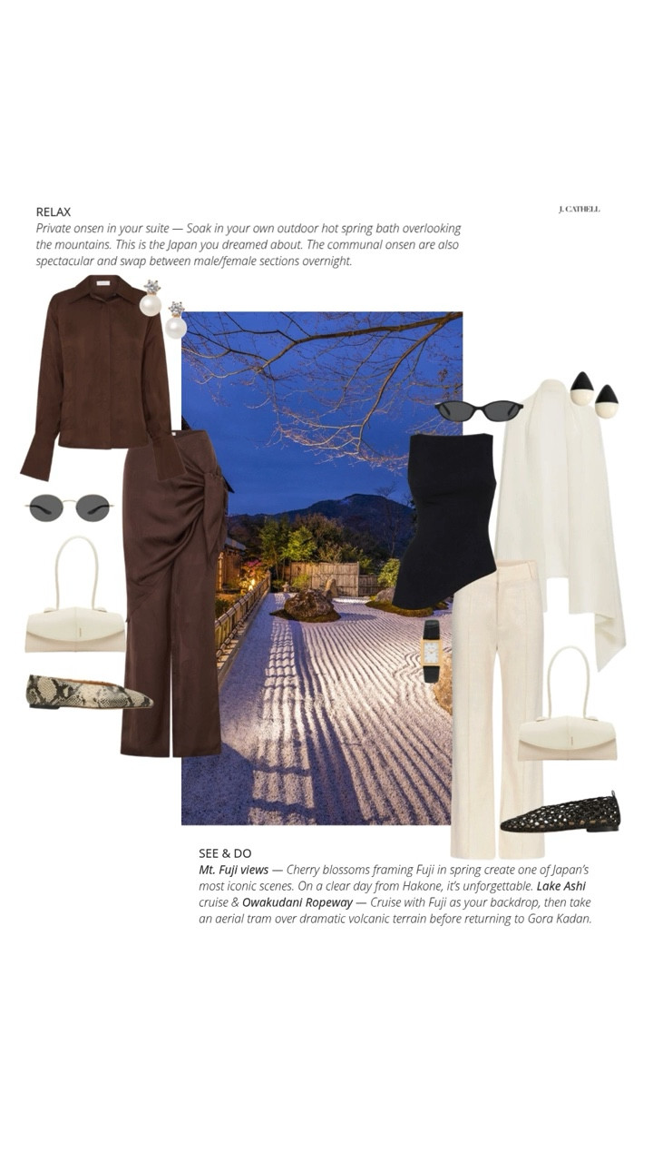 The ultimate girls’ trip—Japan edition 🇯🇵✨

Tokyo, Hakone, Kyoto, Osaka… a perfectly paced itinerary that blends city energy, quiet luxury, culture, and unforgettable food. Think cherry blossoms, private onsens, beautiful hotels, and moments you’ll be talking about for years.

Sharing the looks I’d pack for it all—polished, comfortable, and photo-ready for every stop. Save this for travel inspo and tap to shop. 🤍#JapanTravel #GirlsTrip #LuxuryTravel #TravelStyle #OutfitInspo #

#LTKOver40 #LTKootd #LTKTravel