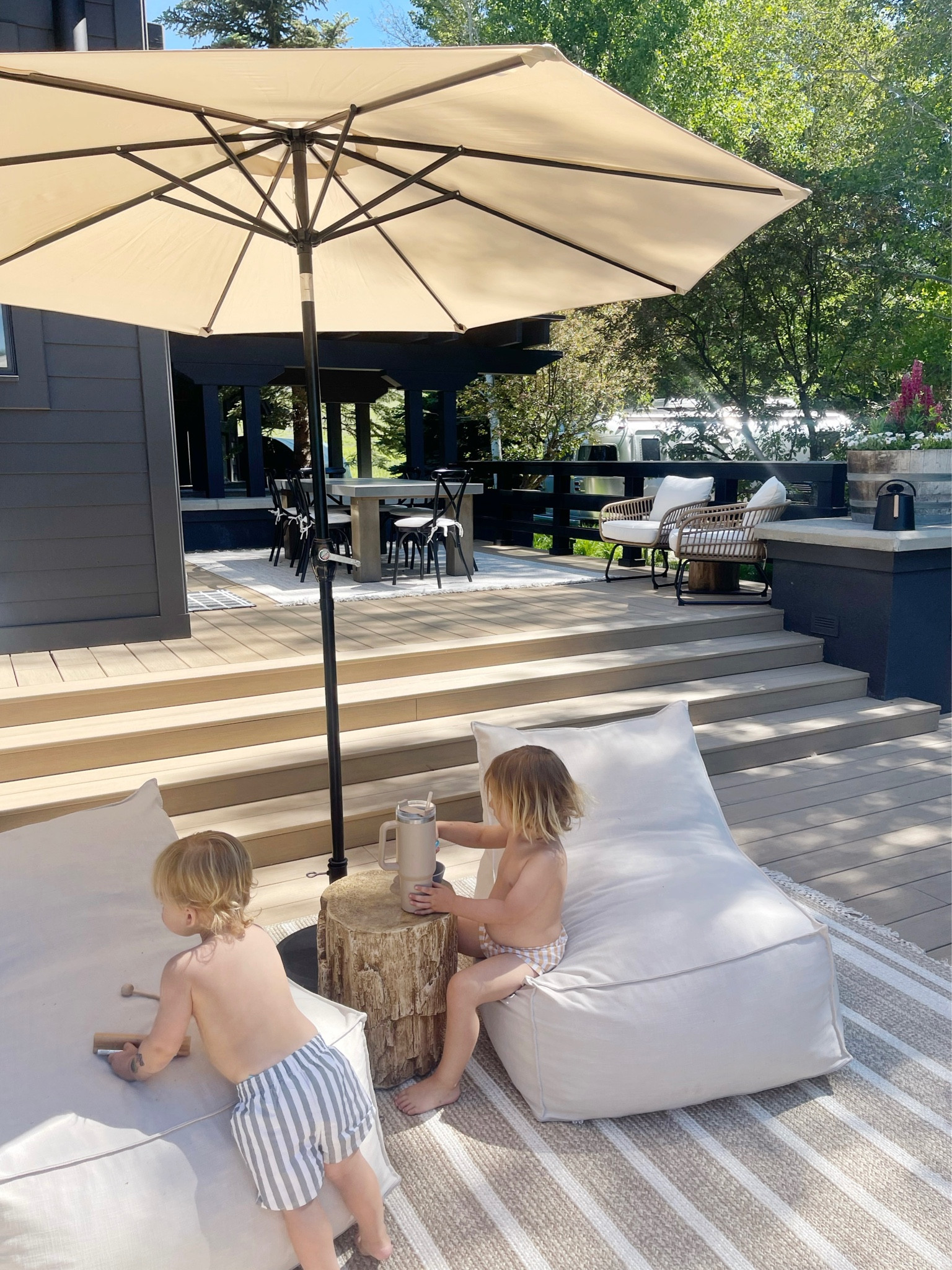 HOME \ outdoor lounge space! Everything is from Walmart🙌🏻

Decor
Bean bags 
Umbrellas 
Chairs 

#LTKSeasonal #LTKunder100 #LTKhome