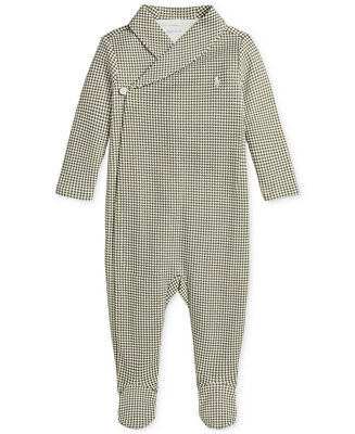 Polo Ralph Lauren Baby Shawl-Collar Houndstooth Coverall - Macy's | Macy's