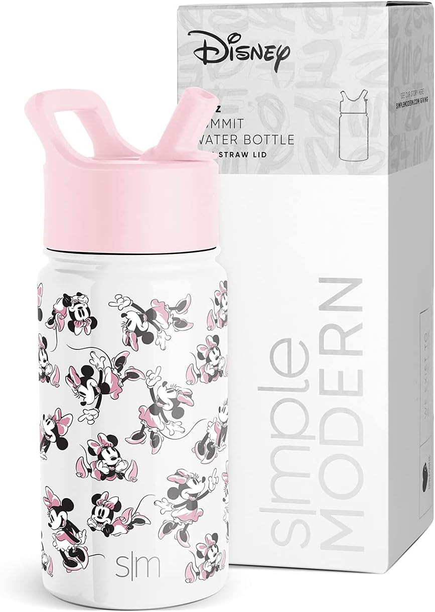 Simple Modern Disney Minnie Mouse Kids Water Bottle with Straw Lid | Reusable Insulated Stainless... | Amazon (US)