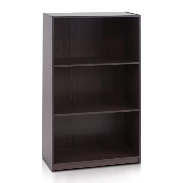 Furinno Basic Simple Sleek Wooden 3 Tier Open Bookcase Display Storage Shelf for Home Rooms and O... | Target