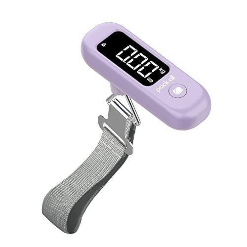 pack all 110 Lbs Luggage Scale, Digital Handheld Baggage Scale, Travel Suitcase Weight Scale with LCD Display, Battery Included, Purple | Amazon (US)