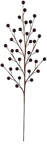 Larksilk 12 Burgundy Holly Berry Stem Picks - 19" Decorative Wire Stem Branch Sprays for Christmas T | Amazon (US)