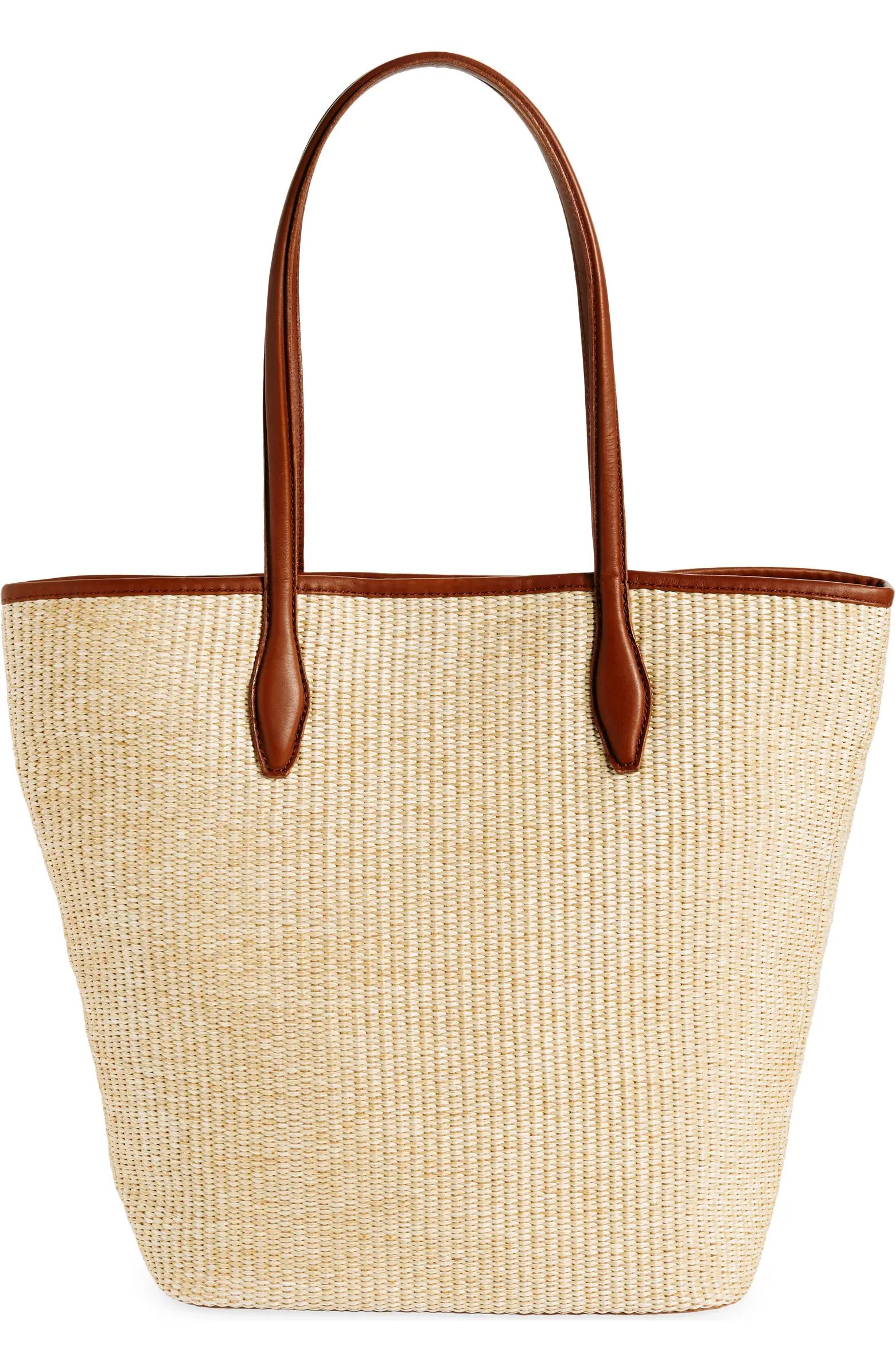 Madewell The Leather Trimmed Straw Tote | Nordstrom | Nordstrom