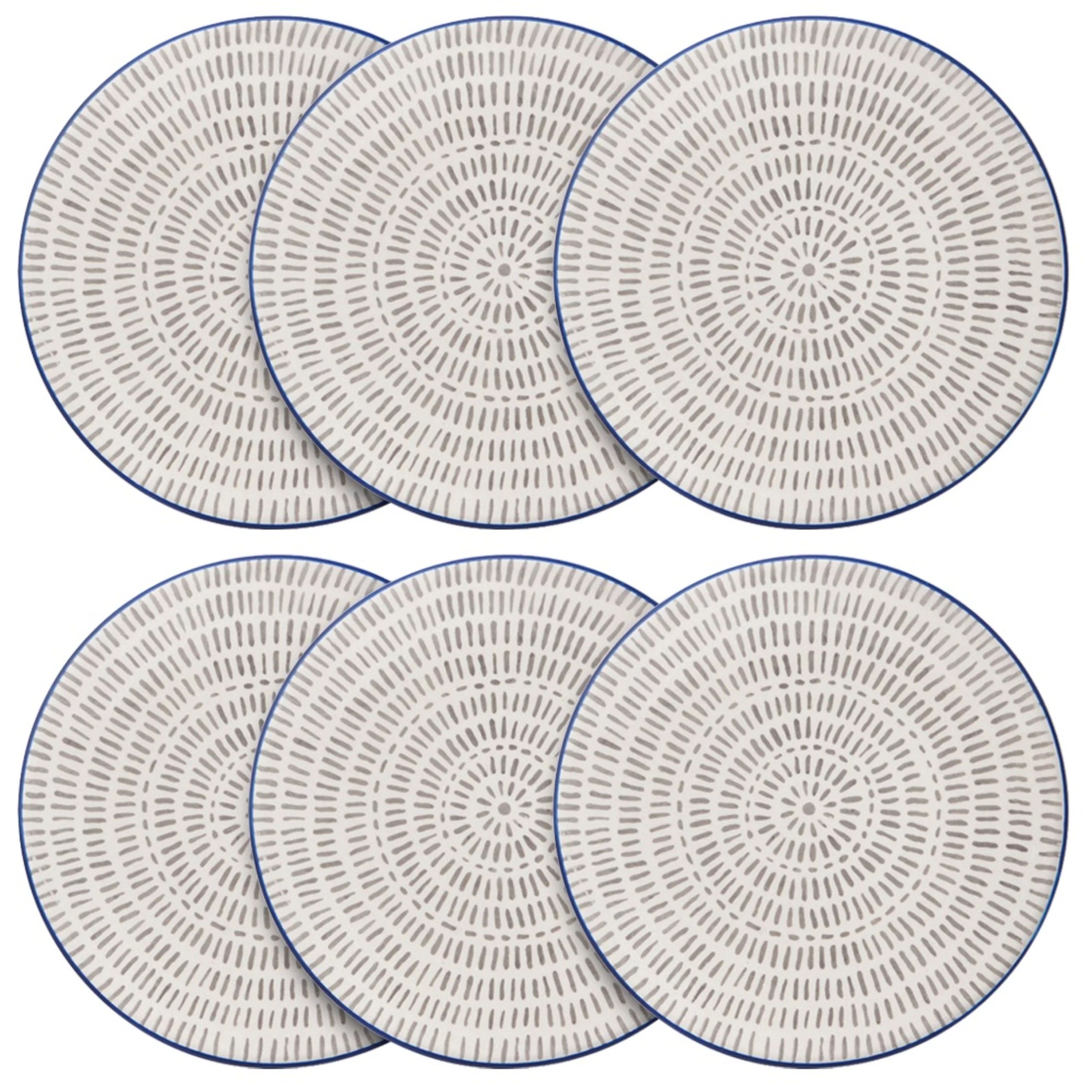 Pfaltzgraff® Set of 6 Pad Print Gray Line Salad Plates | Walmart (US)