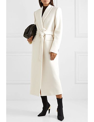 Women's Coat Street Fall Winter Long Coat Regular Fit Fashion Basic Fashion Jacket Long Sleeve So... | Light in the Box