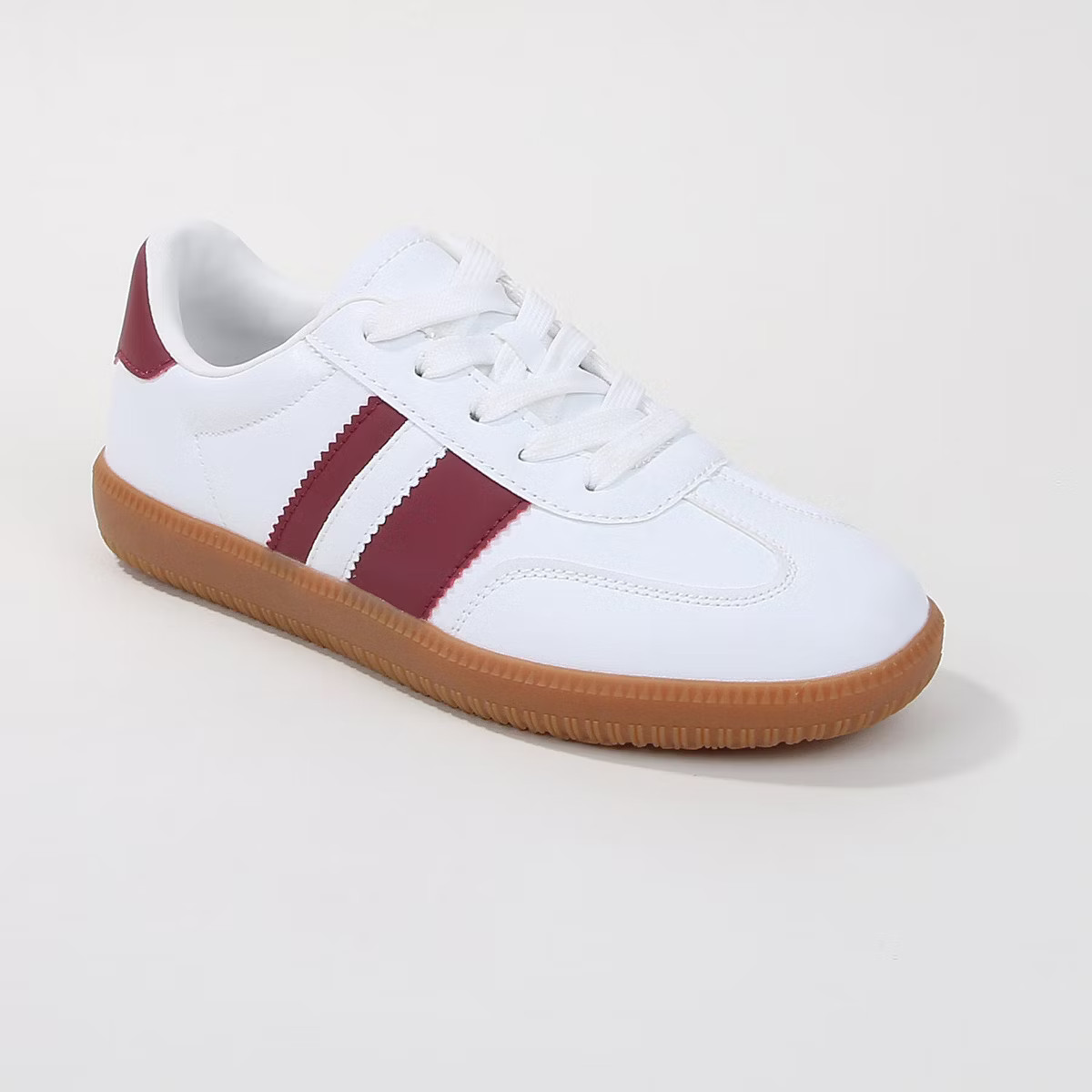 Berness Women's Luella Classic Two-Tone Striped Sneakers Burgundy 7 | Target