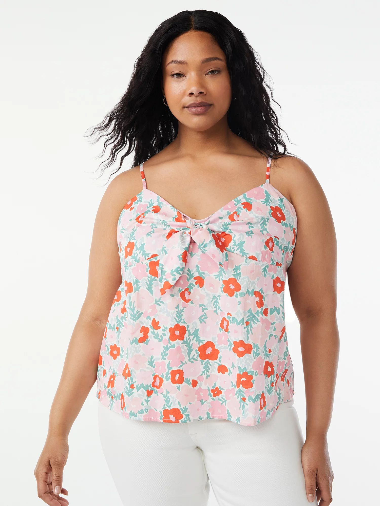 Free Assembly Women's Tank Top with Tie Front | Walmart (US)