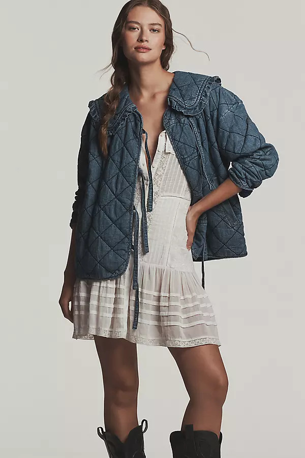 The Hazel Quilted Chambray Jacket by Maeve | Anthropologie (US)