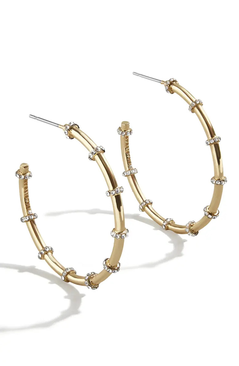 Pavé Stud Hoop Earrings | Nordstrom