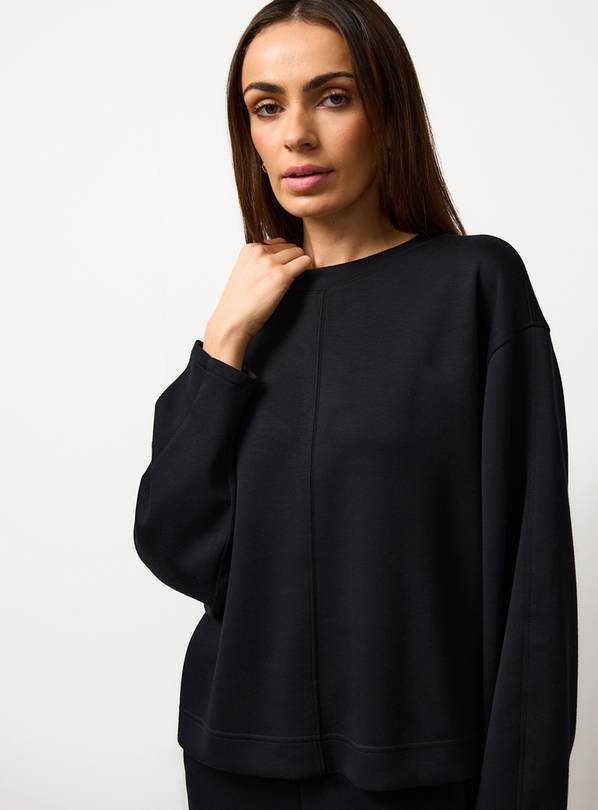 Black Volume Sleeve Scuba Co-ord Sweatshirt XL | Tu Clothing