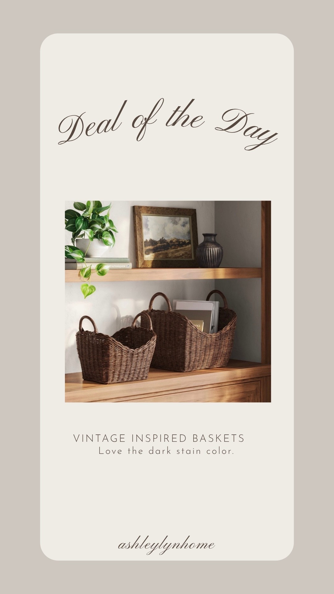 Love these vintage inspired baskets. Perfect for books, games, throw blankets, etc. The dark stain color is so pretty too.

#LTKHome