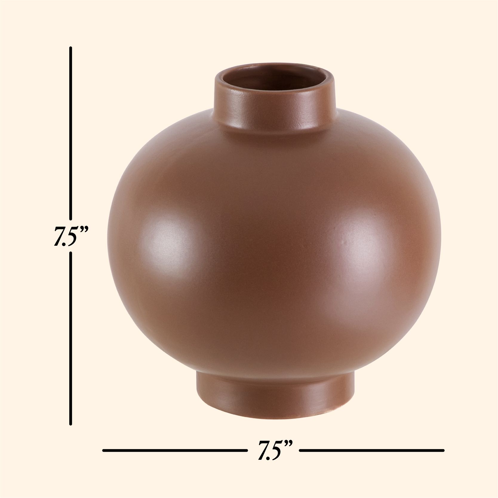 Beautiful 7.5" x 7.5" x 7.5" Cognac Ceramic Vase by Drew Barrymore | Walmart (US)