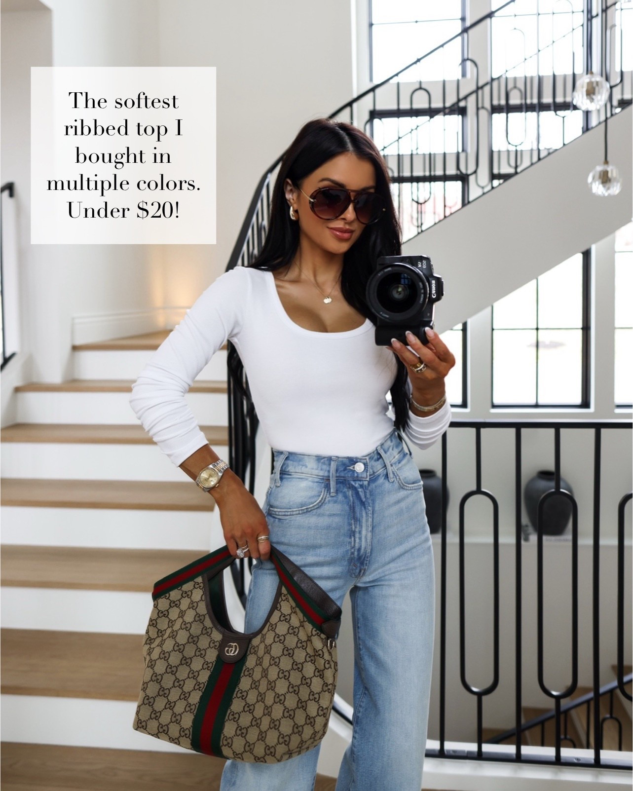 Amazon fashion picks
Just got this Amazon ribbed knit top and it’s the perfect spring basic for layering under jackets or wearing on its own. 

Gucci giglio bag, mother jeans, wardrobe basics, white tee, casual outfits, neutral outfits 

#LTKmomlife #LTKootd #LTKgrwm
