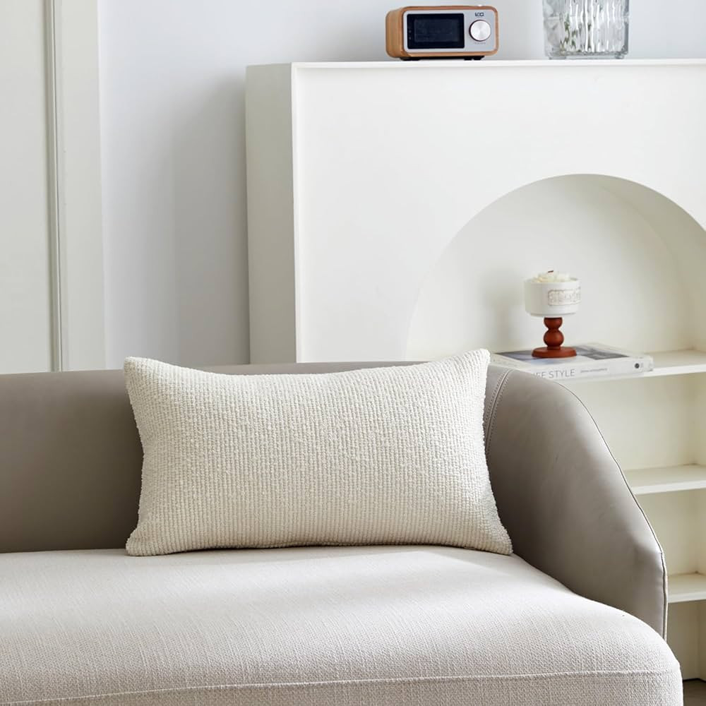 12"*20" Luxury Decorative Throw Pillow Covers Farmhouse Textured Accent Pillow Cases Soft Neutral... | Amazon (US)