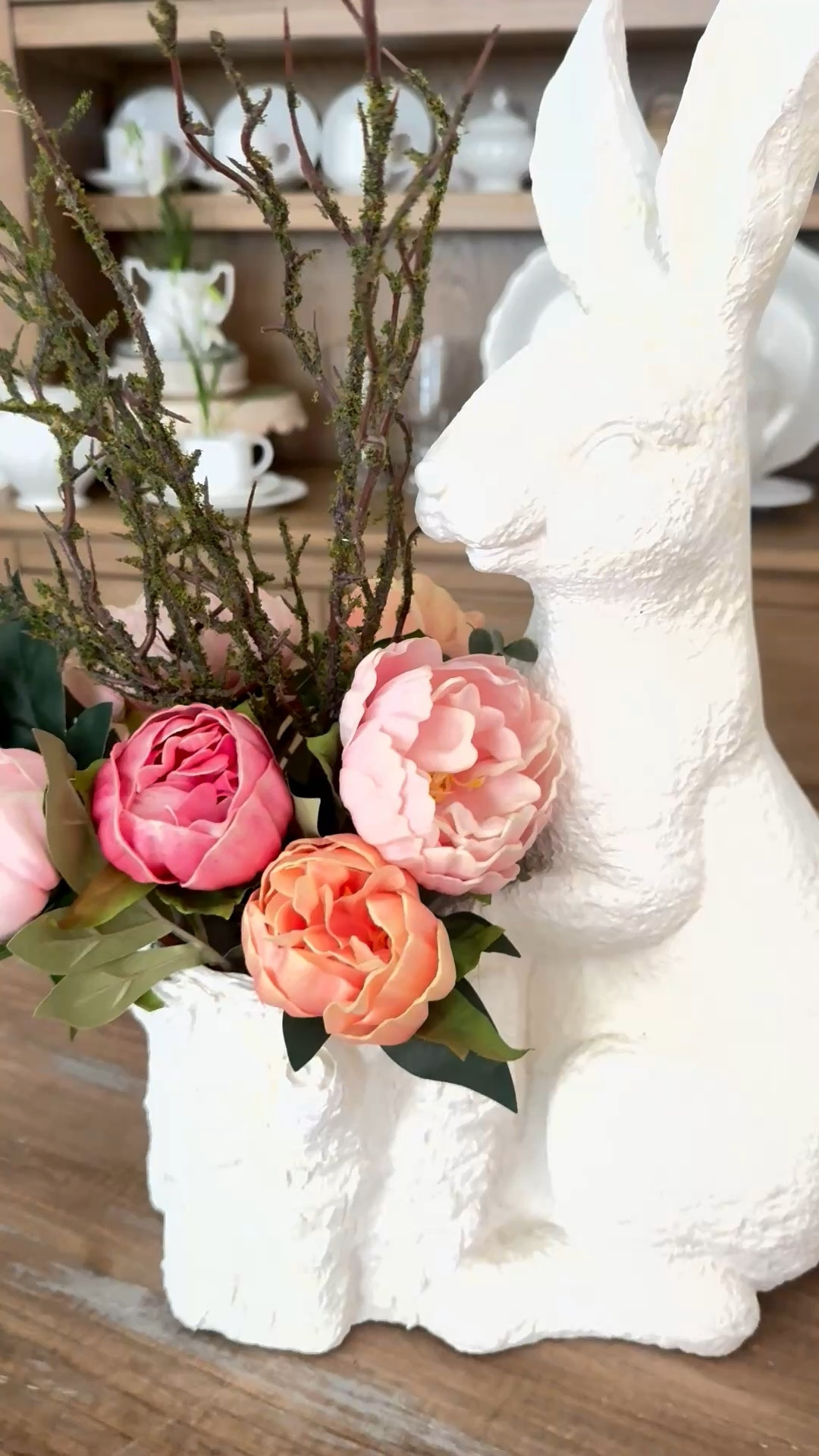 Sharing this beautiful bunny planter and I have it filled with faux peonies and a couple of branches covered in moss.  Perfect for your table, kitchen island, entryway, covered porch or patio area 

#LTKU #LTKHome #LTKSeasonal