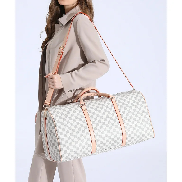 TWENTY FOUR 21" Checkered Bag Travel Duffel Bag Weekender Overnight Luggage Shoulder Bag For Men ... | Walmart (US)