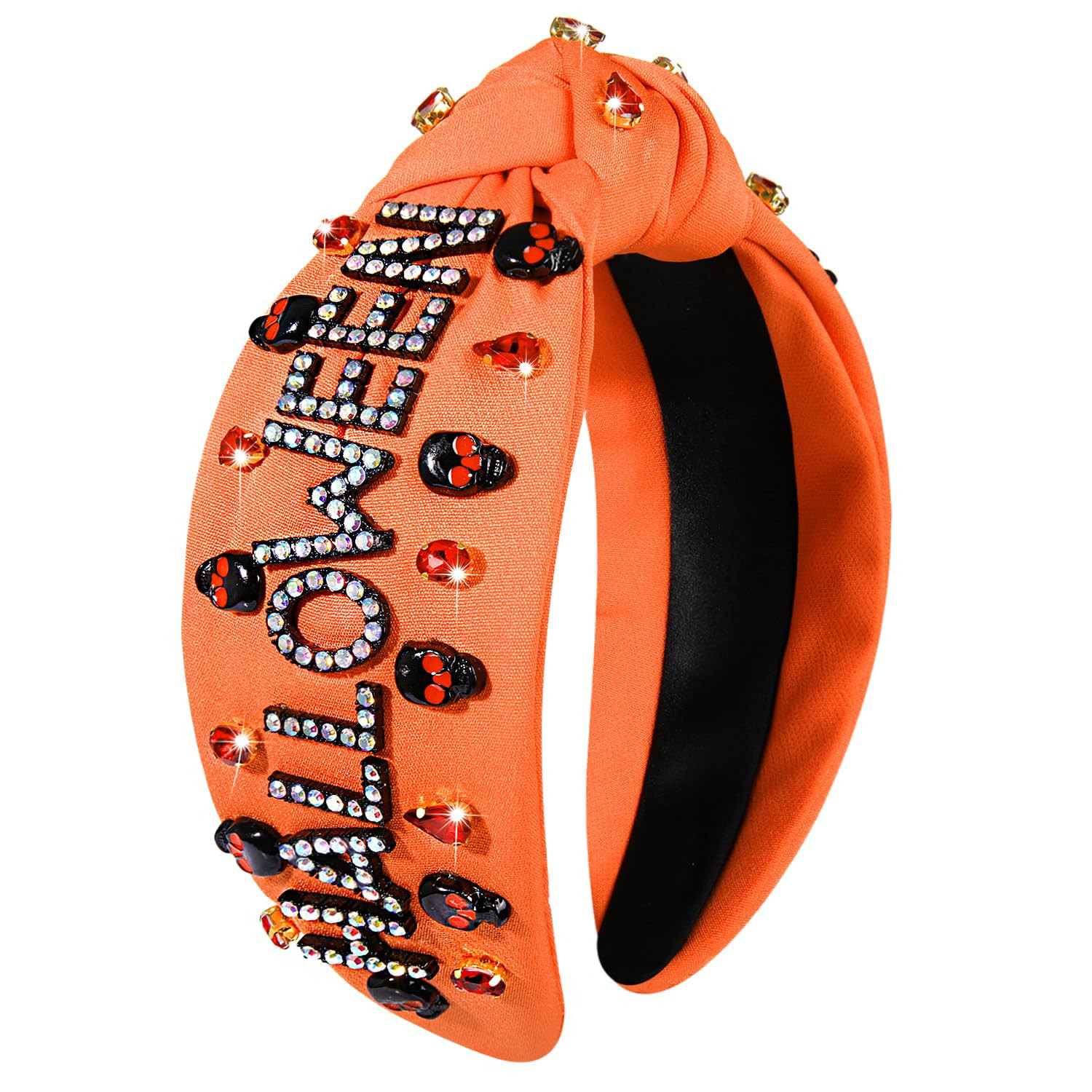 Halloween Headbands for Women Halloween Accessories Beaded Boo Trick or Treat Knotted Headband Em... | Amazon (US)