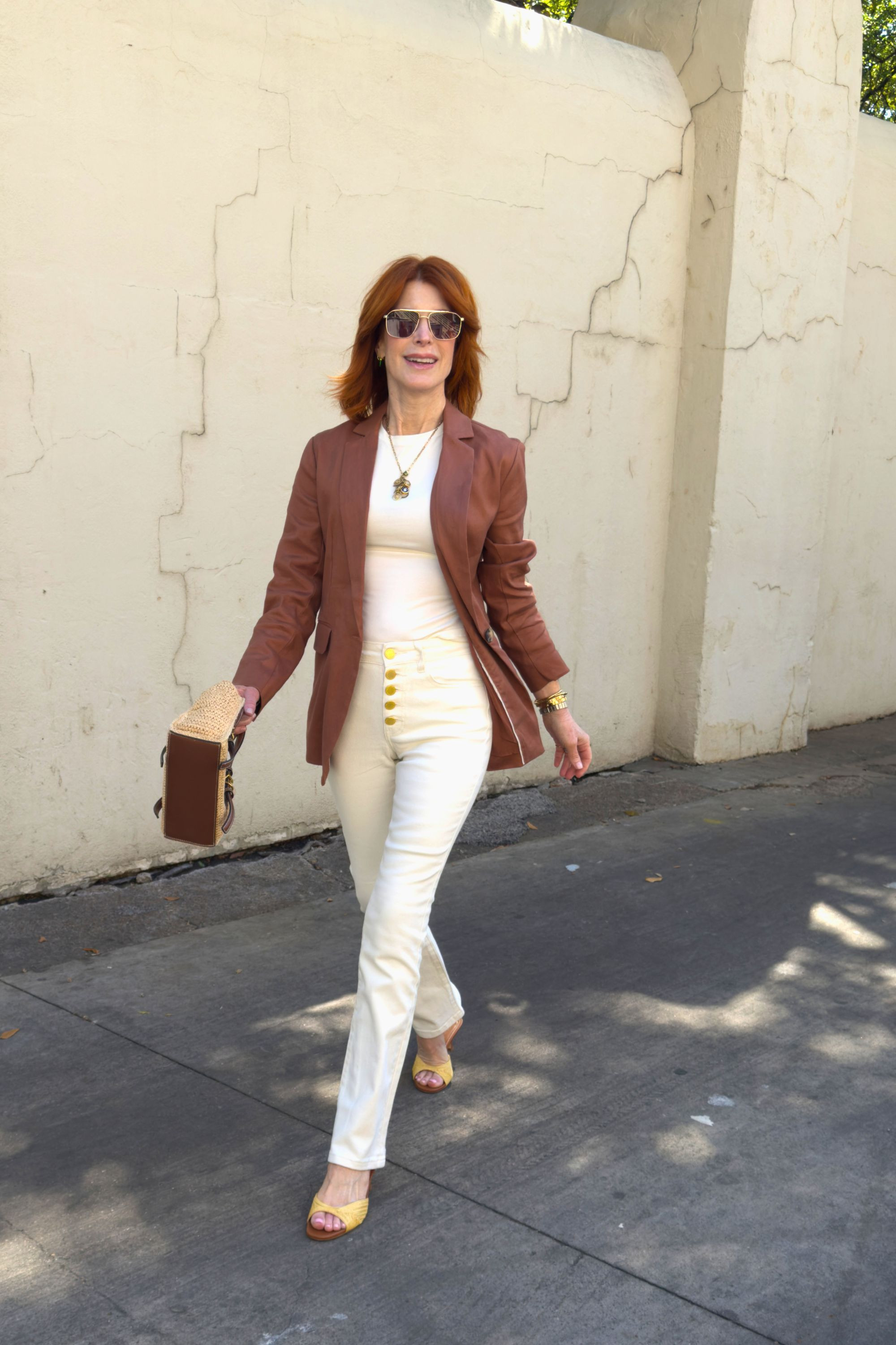 These ivory jeans are such a fresh take on spring denim—clean, flattering, and a great alternative to dark wash denim this time of year. 

 #LTKootd #LTKSeasonal #LTKOver40