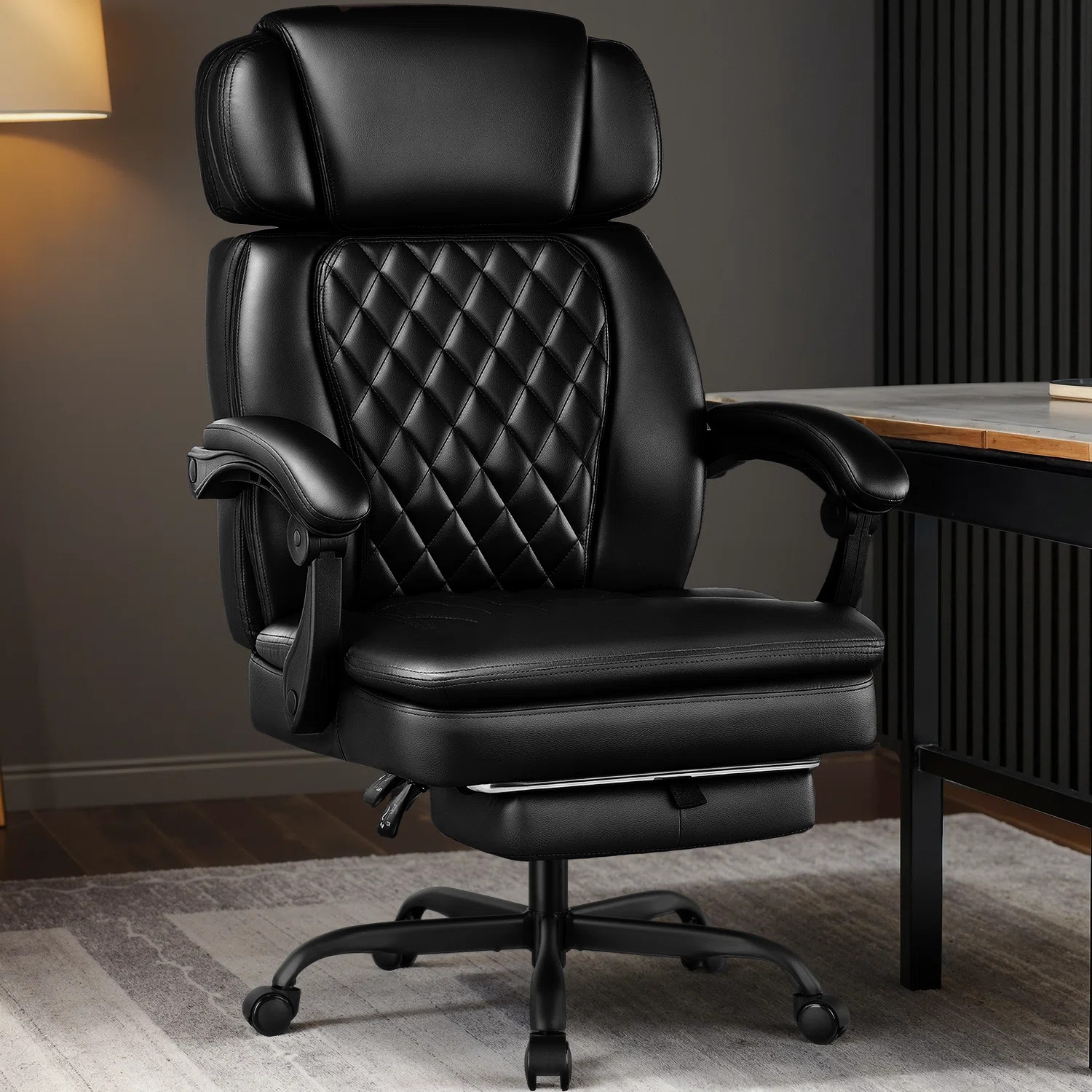 Lark Manor™ 400LBS High Back Office Chair With Adjustable Headrest, Big And Tall Office Chair W... | Wayfair North America