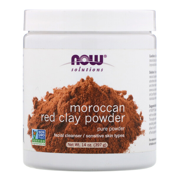 Now Foods, Solutions,Moroccan Red Clay Powder, 14 oz (397 g) | iHerb