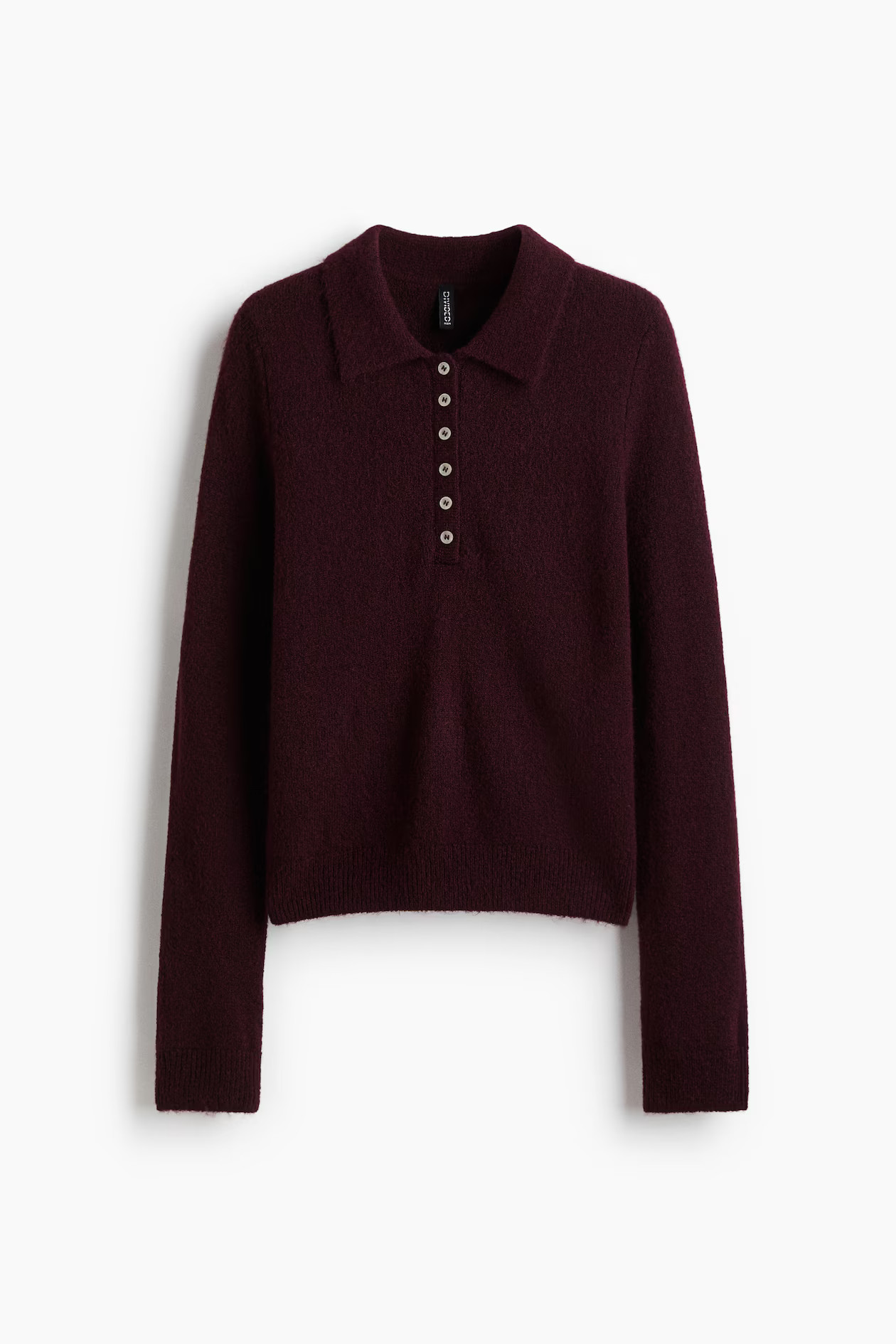 Polo jumper - Plum red - Ladies | H&M GB | H&M (UK, MY, IN, SG, PH, TW, HK)