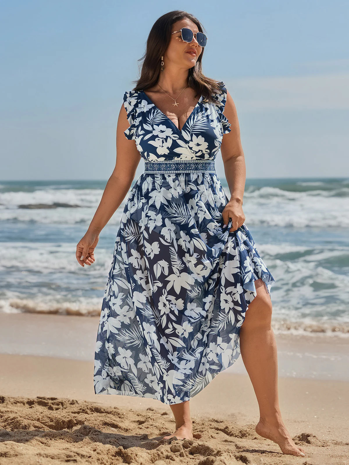 Sarong Set Tropical Print One-Piece Swim | Bloomchic