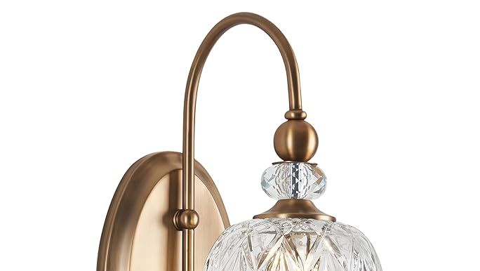 DAFKOS Vintage Wall Sconce Glass Globe LampShade Wall Light Mid Century G9 Bulb Vanity Light for Bed | Amazon (US)