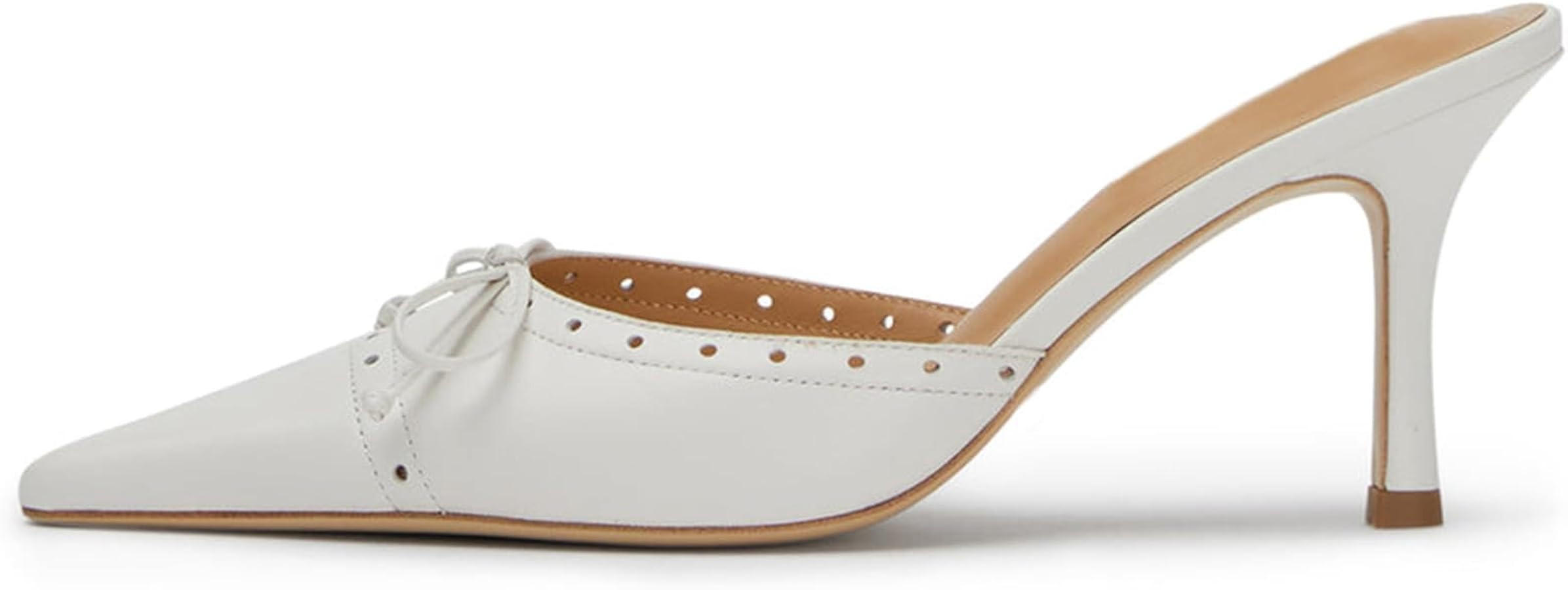 Bow Pointed Toe Kitten Heels for Women Closed Toe Heeled Mules Sandals Vintage Stiletto Heels Pum... | Amazon (US)