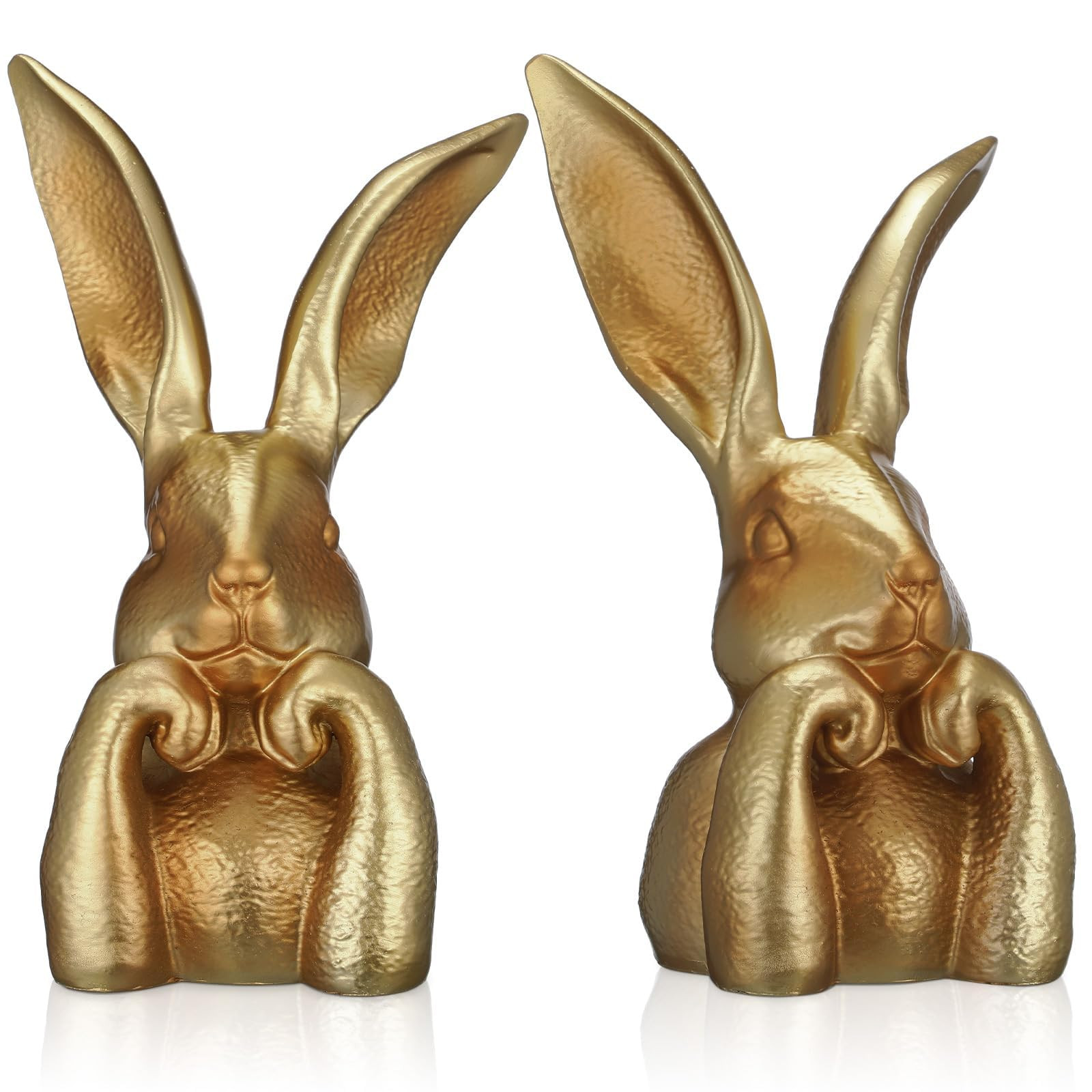 Spring Rabbits Easter Decoration 8 Inch Vintage Gold Resin Bunny Statue Large Rabbit Figurines Ea... | Amazon (US)