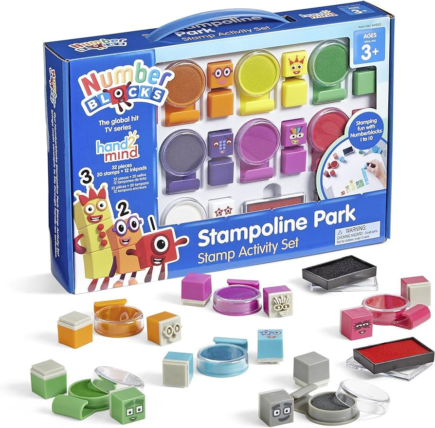 hand2mind Numberblocks Stampoline Park Stamp Activity Set, 20 Kids Stamps, 12 Washable Ink Pads, ... | Amazon (US)